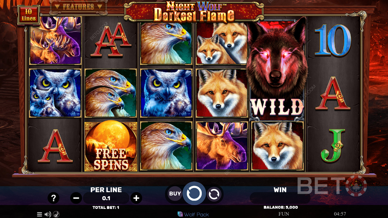 Нощен вълк Darkest Flame Преглед от BETO Slots