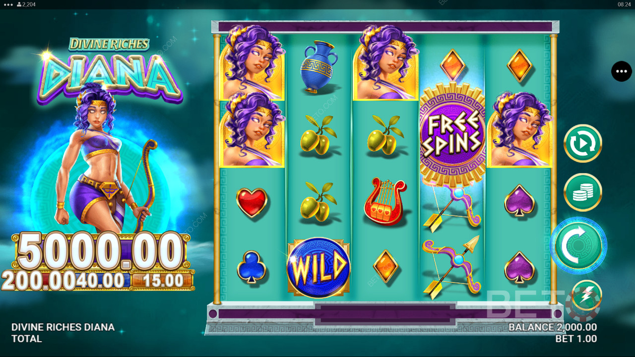 Божествени богатства Диана Преглед от BETO Slots