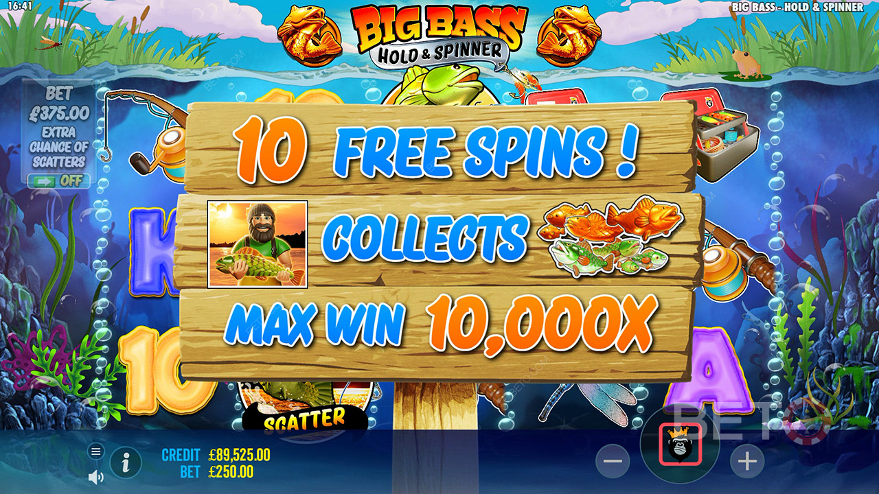 Спечелете 10 000x залога си във видео слота Big Bass Bonanza Hold and Spinner!
