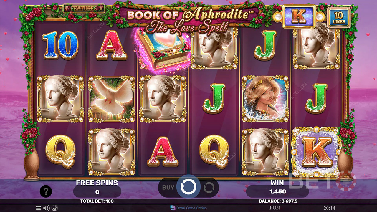 Книгата на Афродита - Любовното заклинание Преглед от BETO Slots