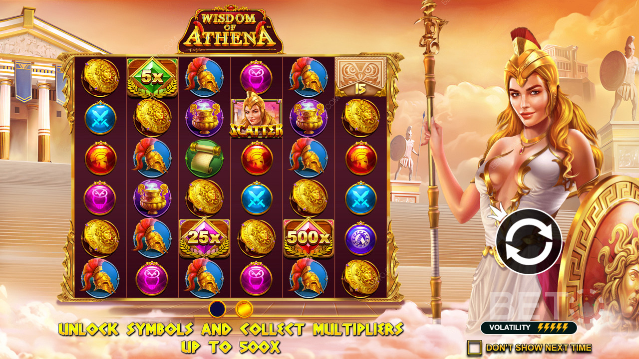 В онлайн слота Wisdom of Athena се появяват масивни множители