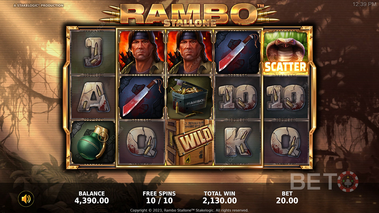 Насладете се на невероятни бонус функции и изключителна тема в онлайн слота Rambo