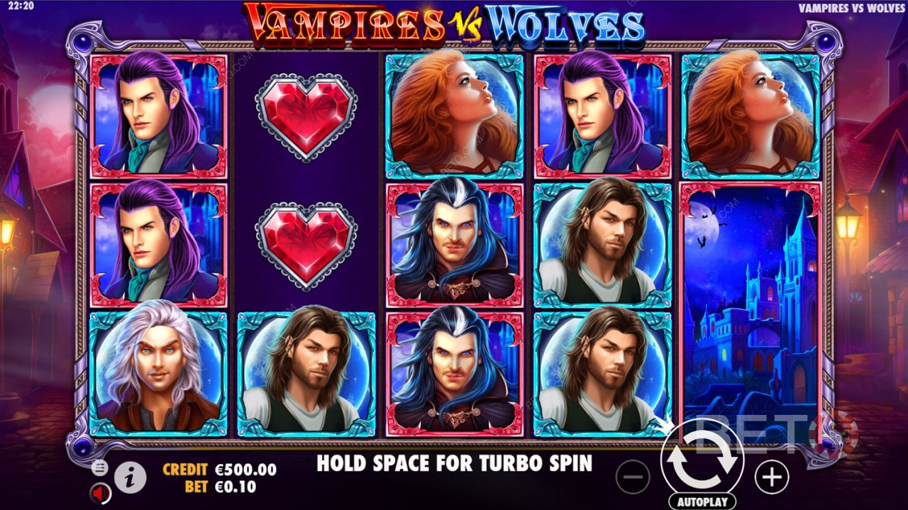 Структурата с пет барабана и три реда в Vampires vs Wolves