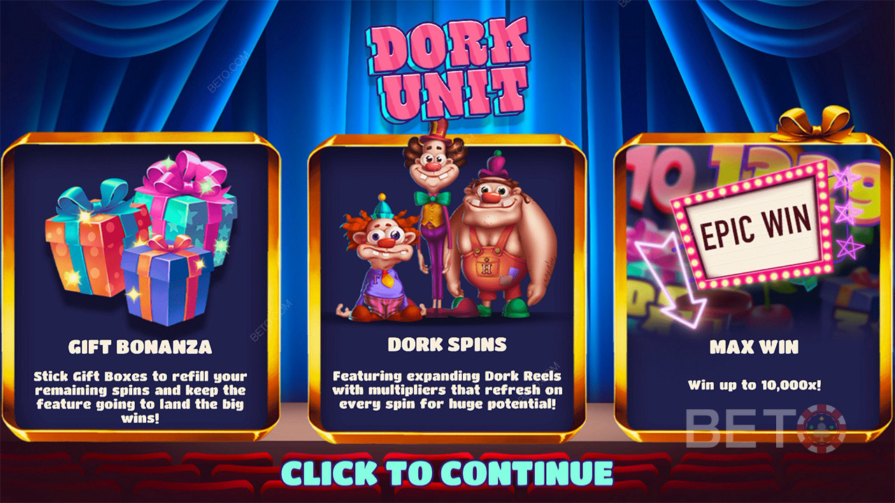 Насладете се на 2 фантастични бонус игри и висока максимална печалба в слот машината Dork Unit
