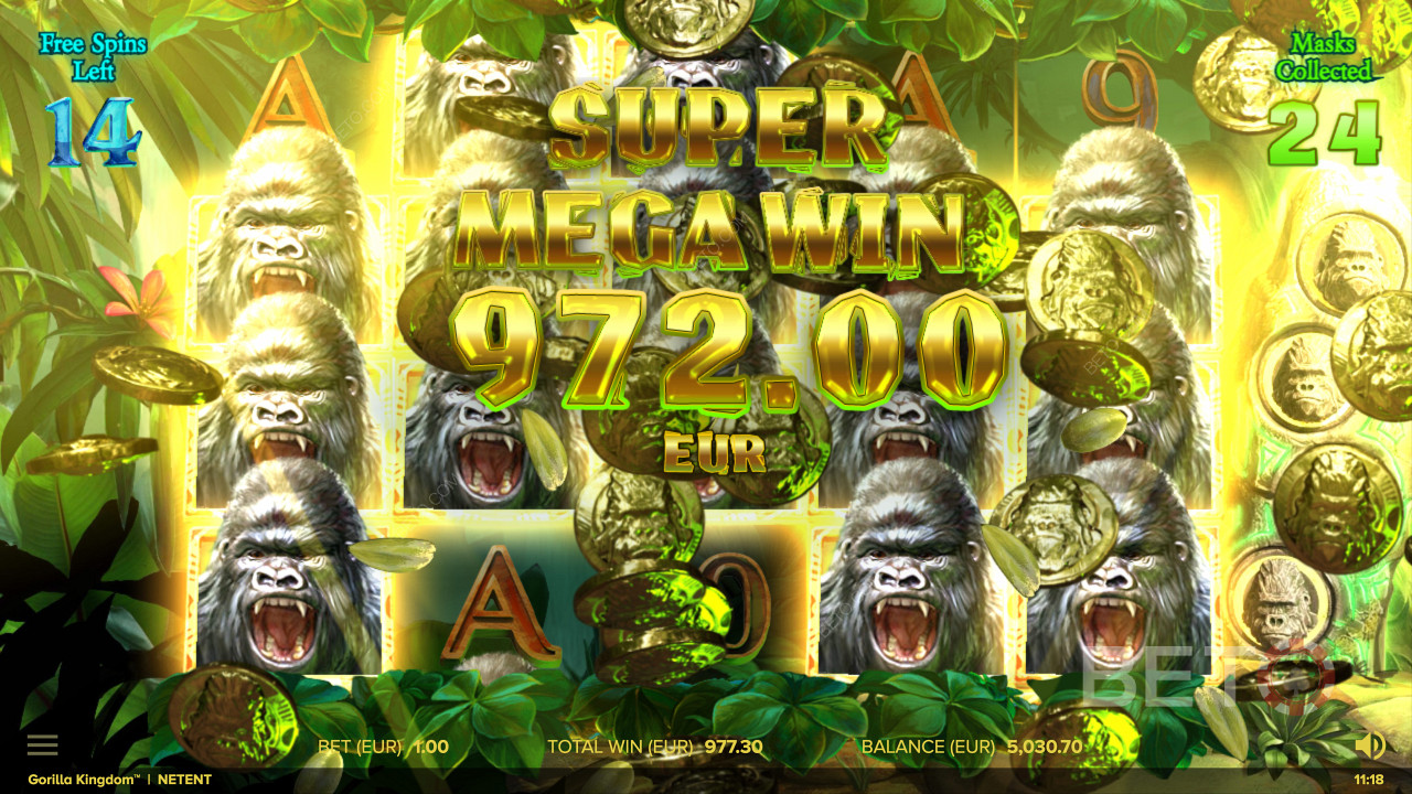 Спечелване на супер мега печалба в онлайн слота Gorilla Kingdom