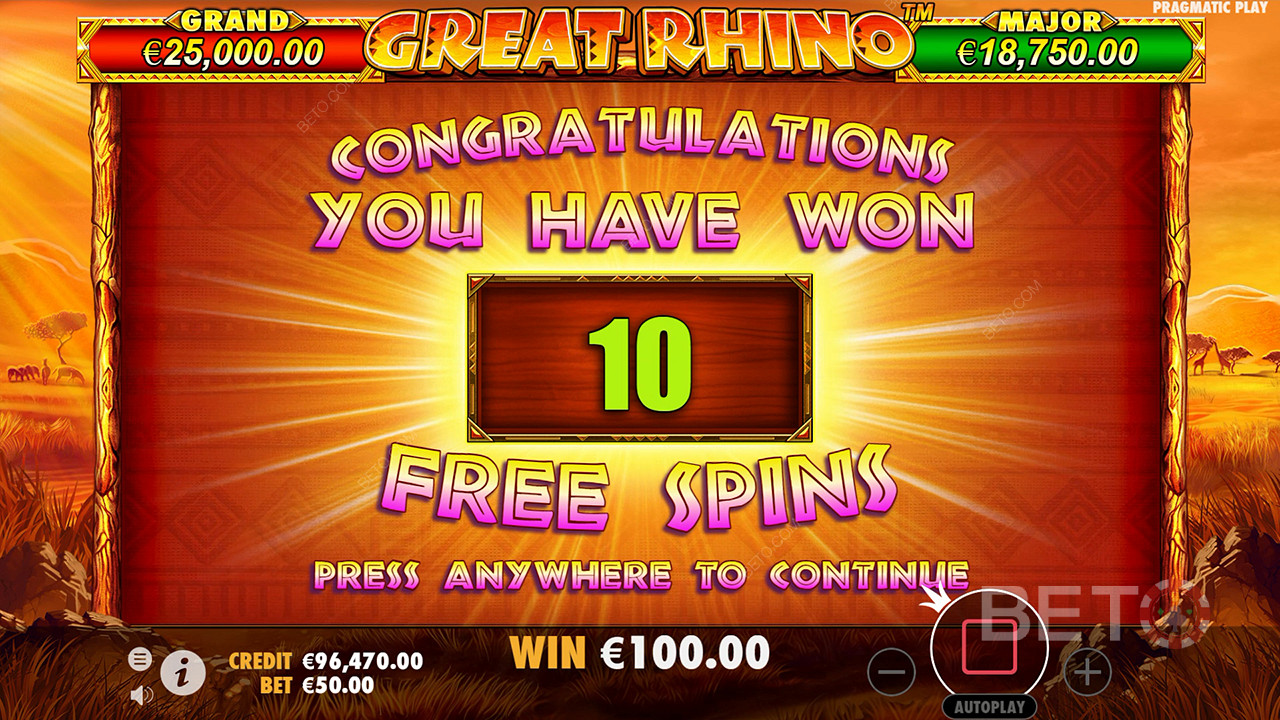 Спечелете 500x залога си в онлайн слота Great Rhino!
