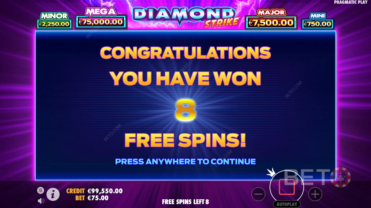 Спечелете 1000x залога си в слот машината Diamond Strike!