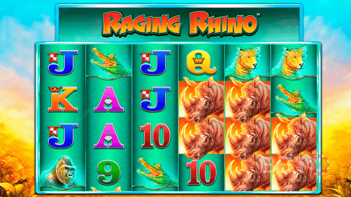 Raging Rhino от Williams Interactive (WMS) - дава ви до 46 656 начина за печалба!