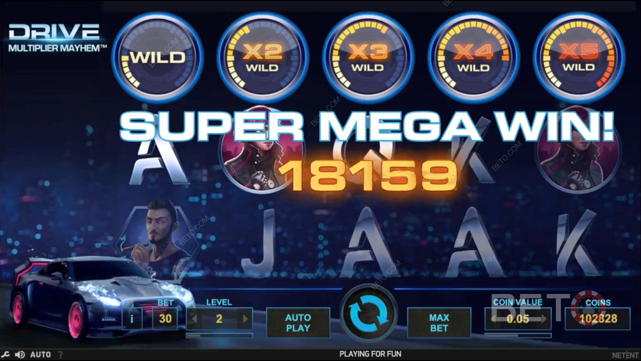 Бонус функциите като Multiplier Wild ви дават шанс да спечелите SUPER MEGA WIN