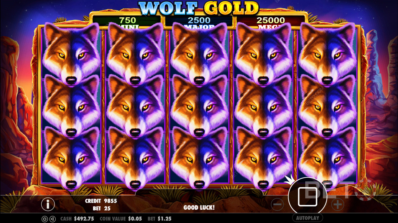 Wolf Gold Символът Scatter задейства кръга с безплатни завъртания