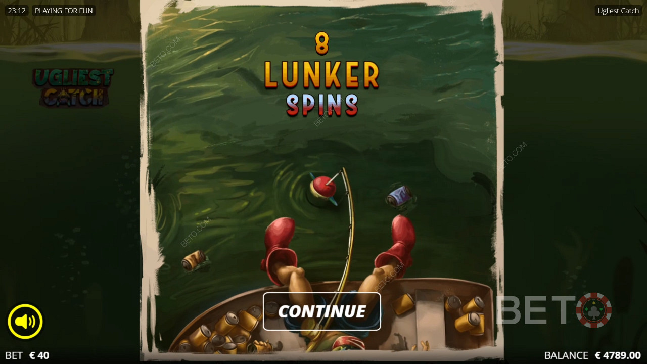 Можете да закупите 8 завъртания Lunker Spins, като платите 94x от залога си.
