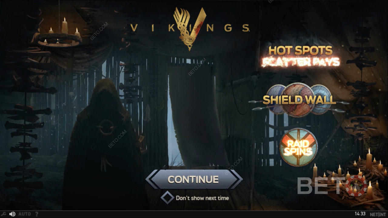 Начален екран на онлайн слот Vikings