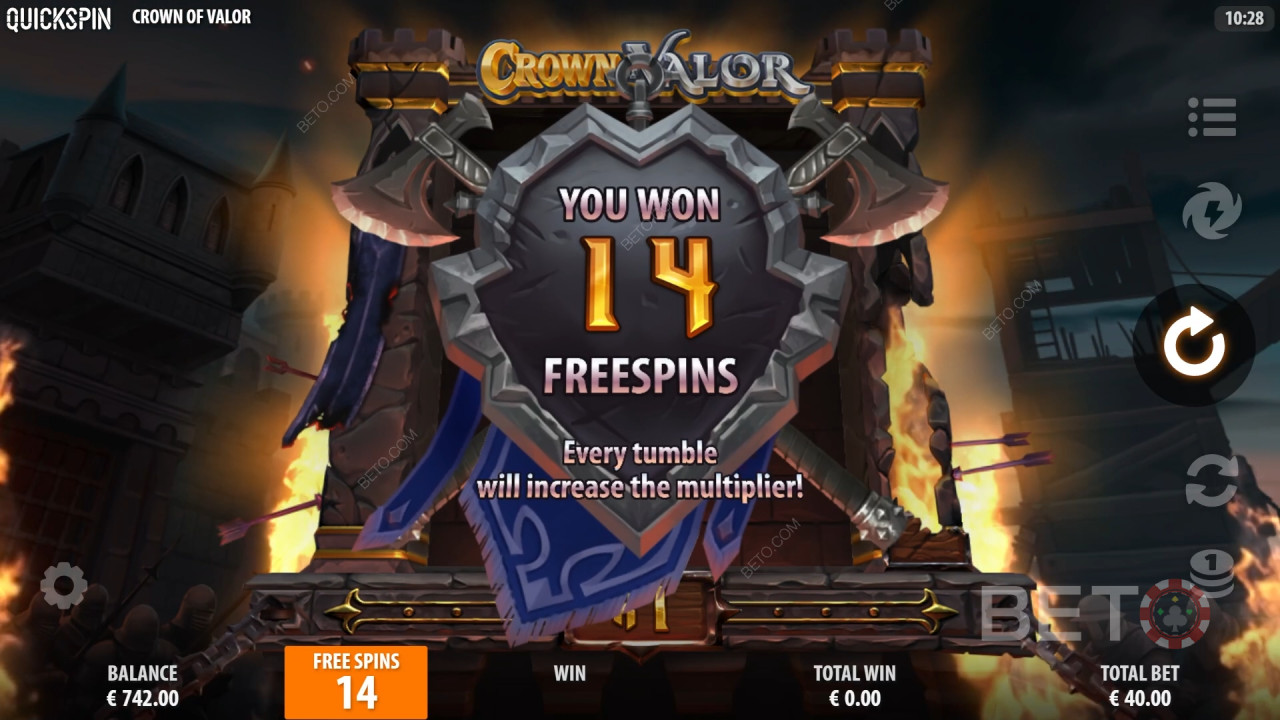 Спечелете 15,619x залога си във видео слота Crown of Valor!