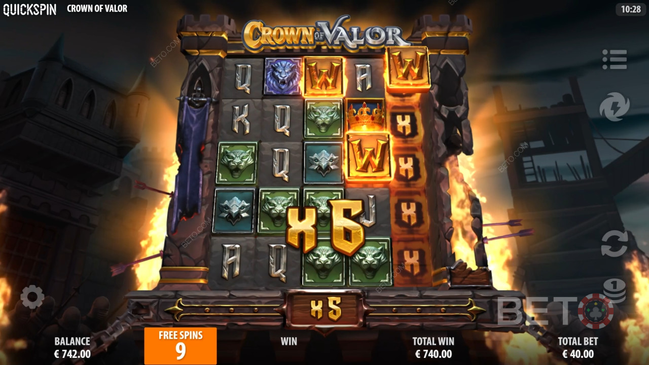 Бонус функции, обяснени в Crown of Valor от Quickspin
