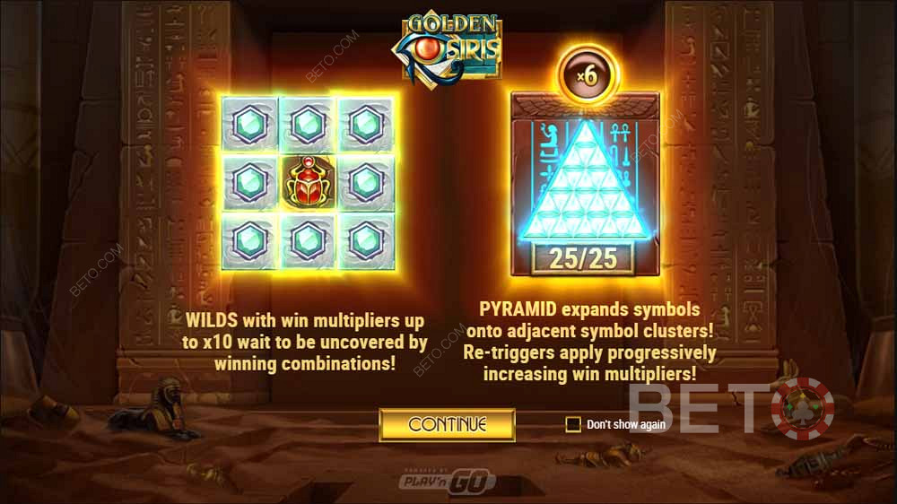 Специална функция на зарядното устройство за пирамиди в Golden Osiris