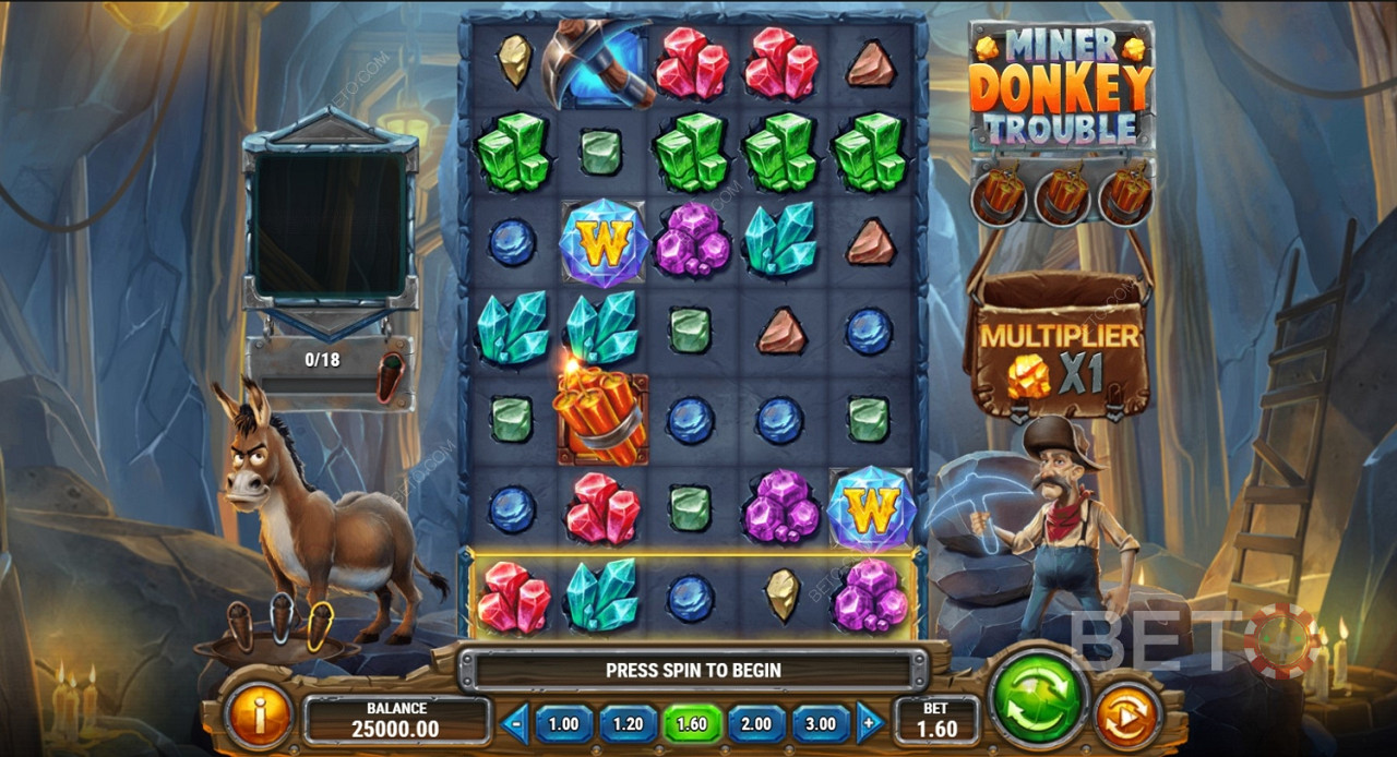 Miner Donkey Trouble - Търсене на съкровища и цветни скъпоценни камъни