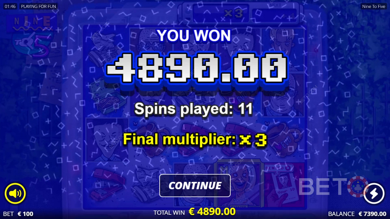 Спечелете 9,217 Вашия залог в Nine To Five Video Slot!