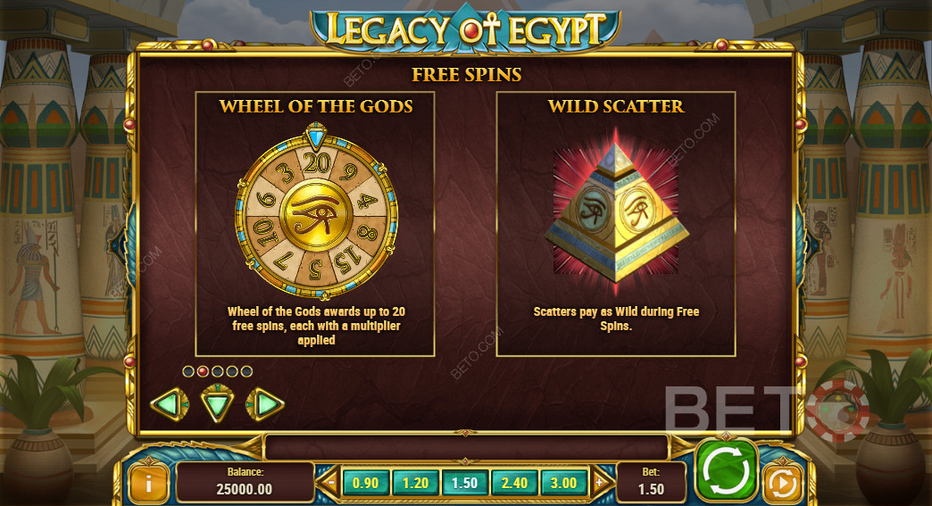 Специални функции в Legacy Of Egypt