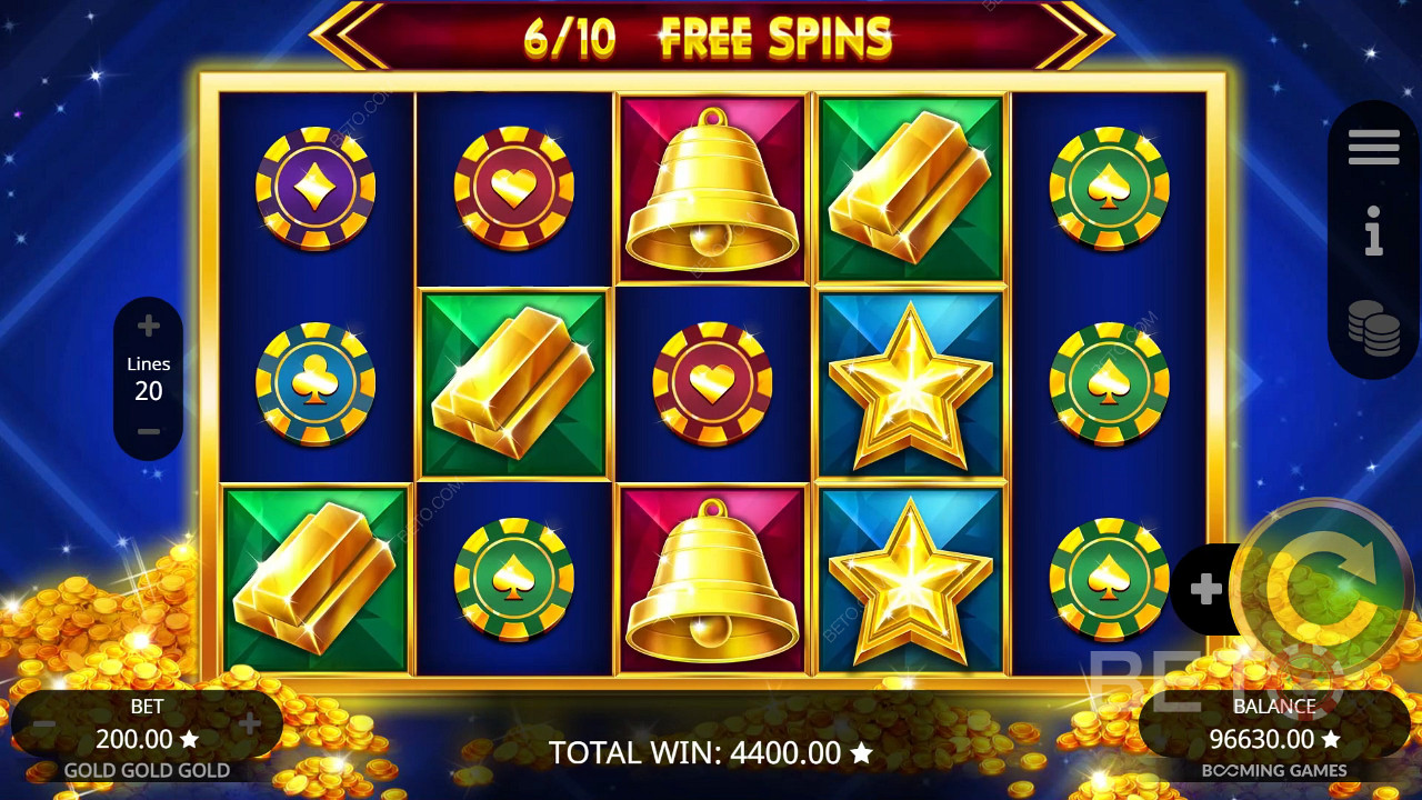 Бонус функции, обяснени в Gold Gold Gold от Booming Games