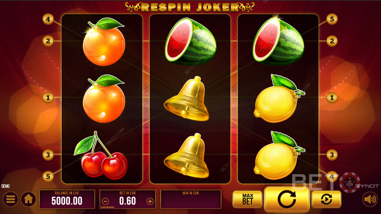 Насладете се на класически дизайн в слот машината Respin Joker Free от SYNOT Games