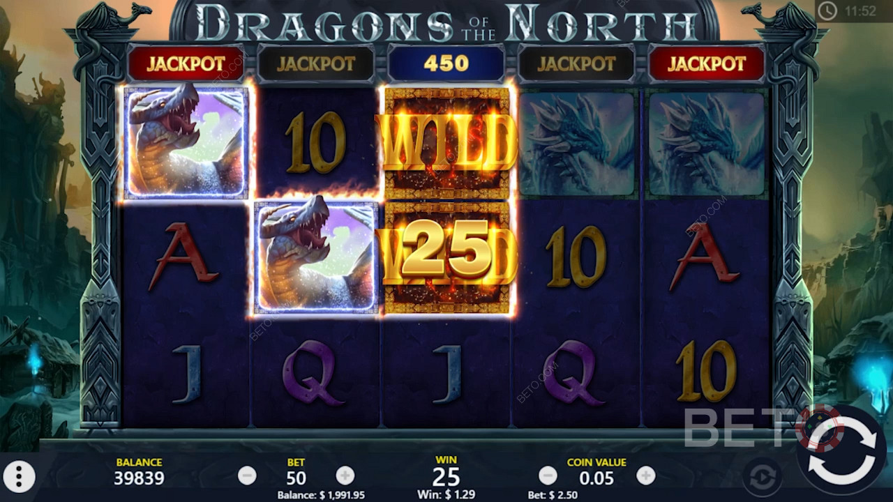 Wild символите ви помагат да създадете повече печалби в онлайн слота Dragons of the North