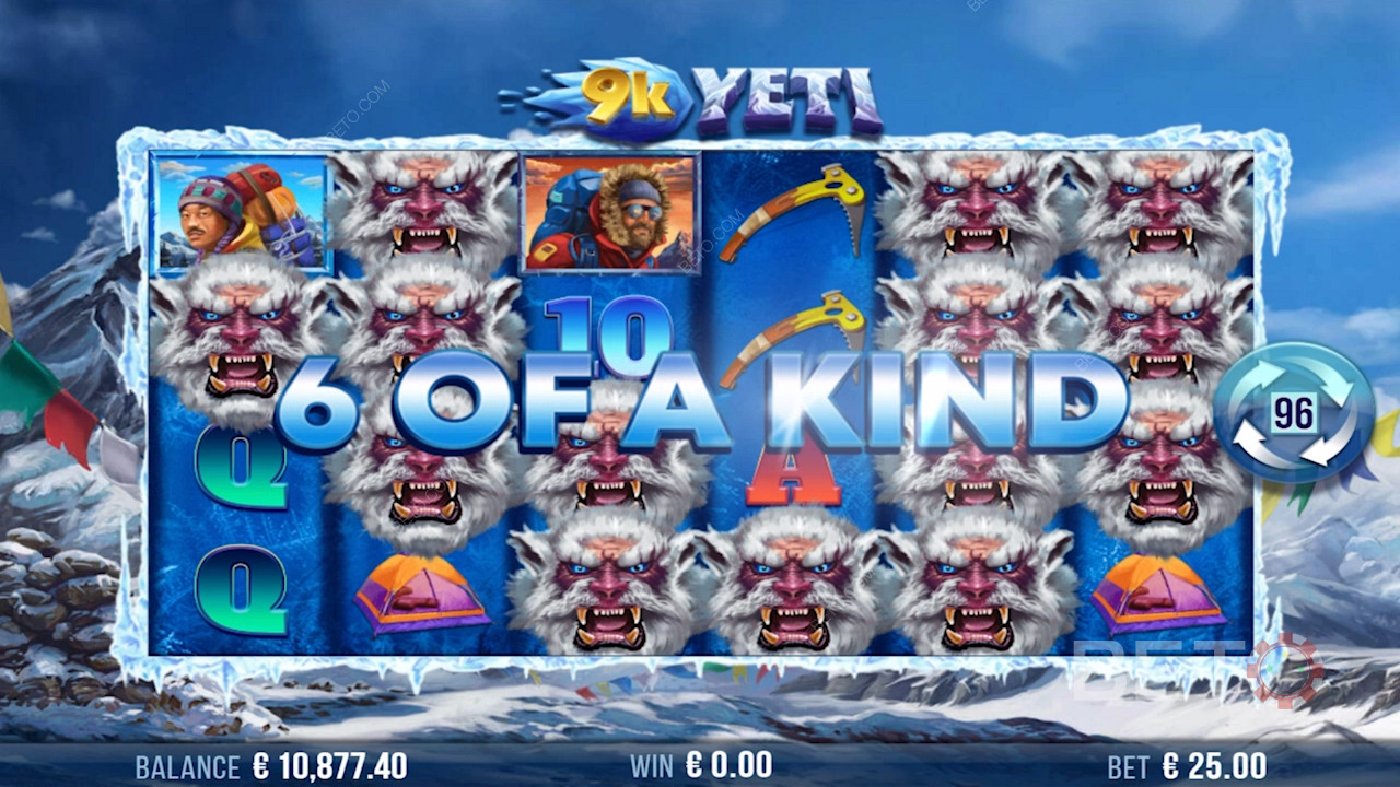 Открийте комбинация от шест вида и спечелете голяма печалба в онлайн слота 9k Yeti