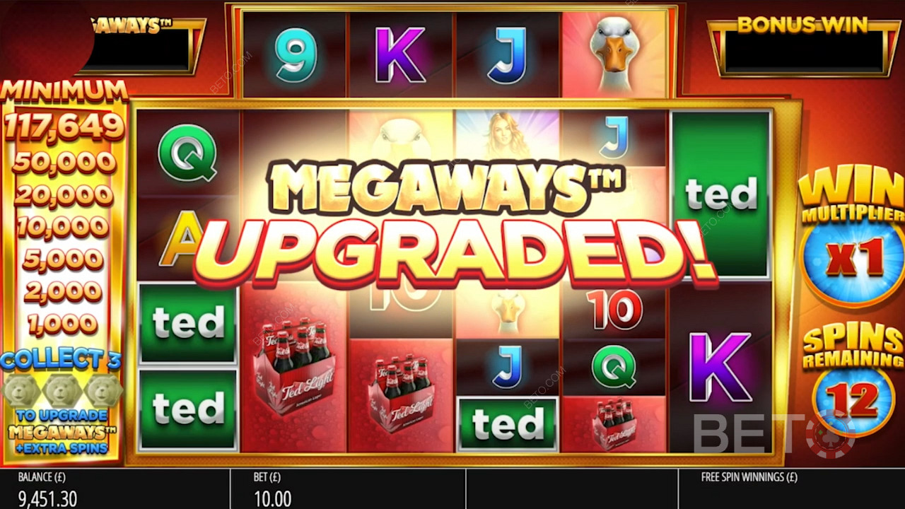 Подобрете Megaways, като съберете 3 символа Super Ted по време на безплатните завъртания.