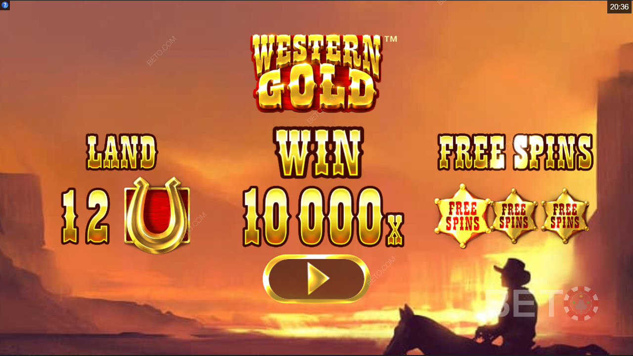 Въвеждащ екран на Western Gold