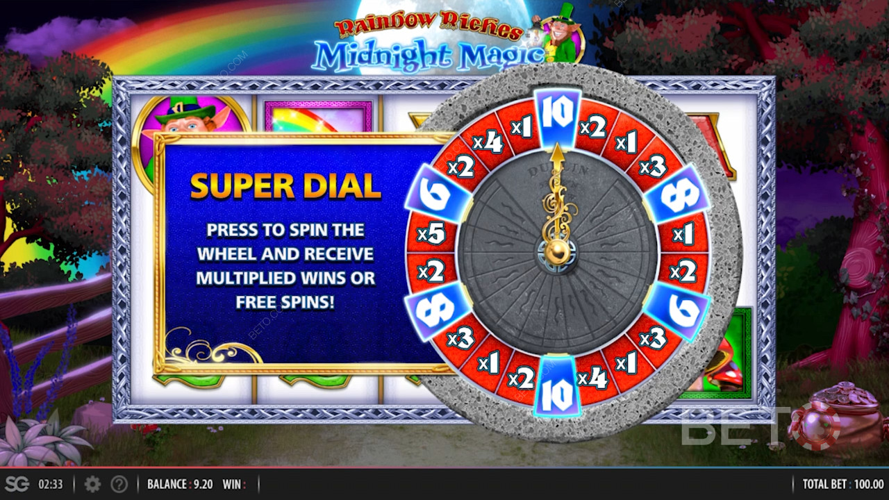 Rainbow Riches Midnight MagicSuper Dial Bonus