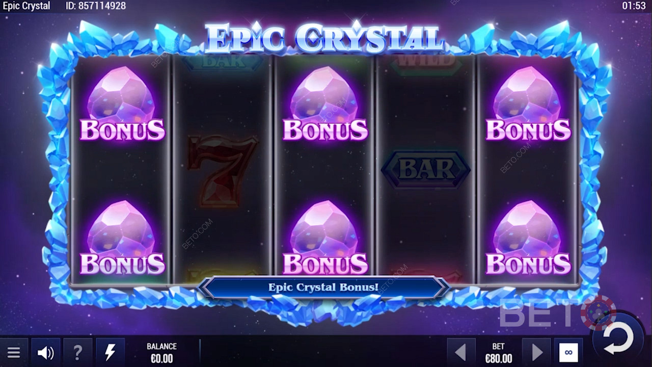 Стартиране на бонус рунда на Epic Crystal