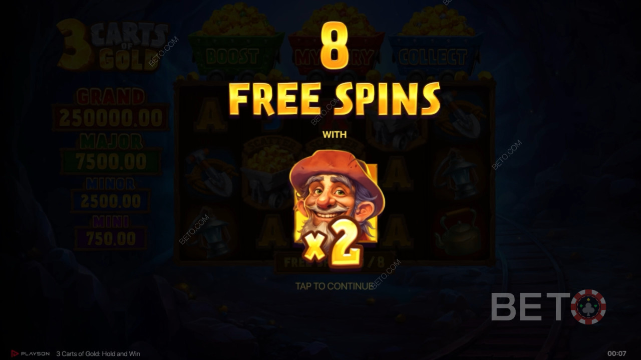 Спечелете 5 000x залога си в 3 Carts of Gold: Hold and Win слот!