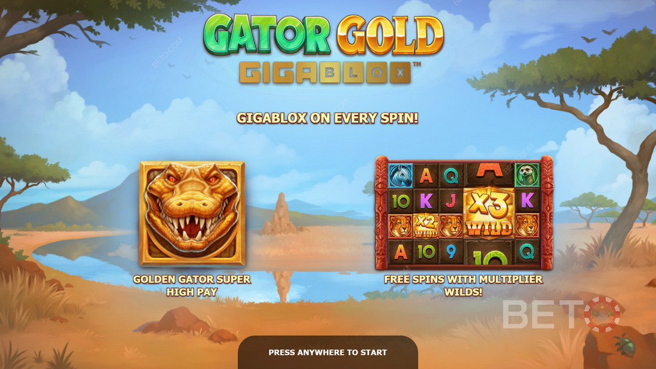 Gator Gold Gigabloxвстъпителния екран
