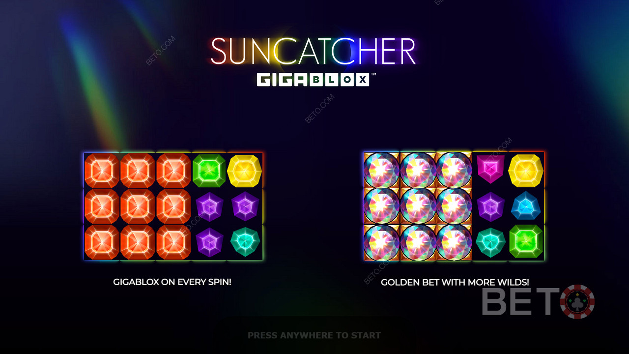 Въвеждащ екран с информация за Suncatcher Gigablox