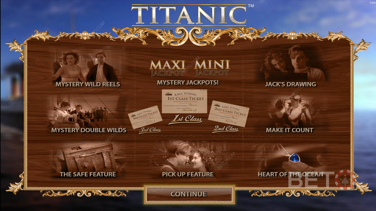 Насладете се на многобройни функции във видео слота Titanic