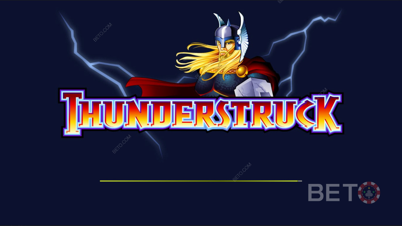 Въвеждащ екран с тъмна тематика на Thunderstruck