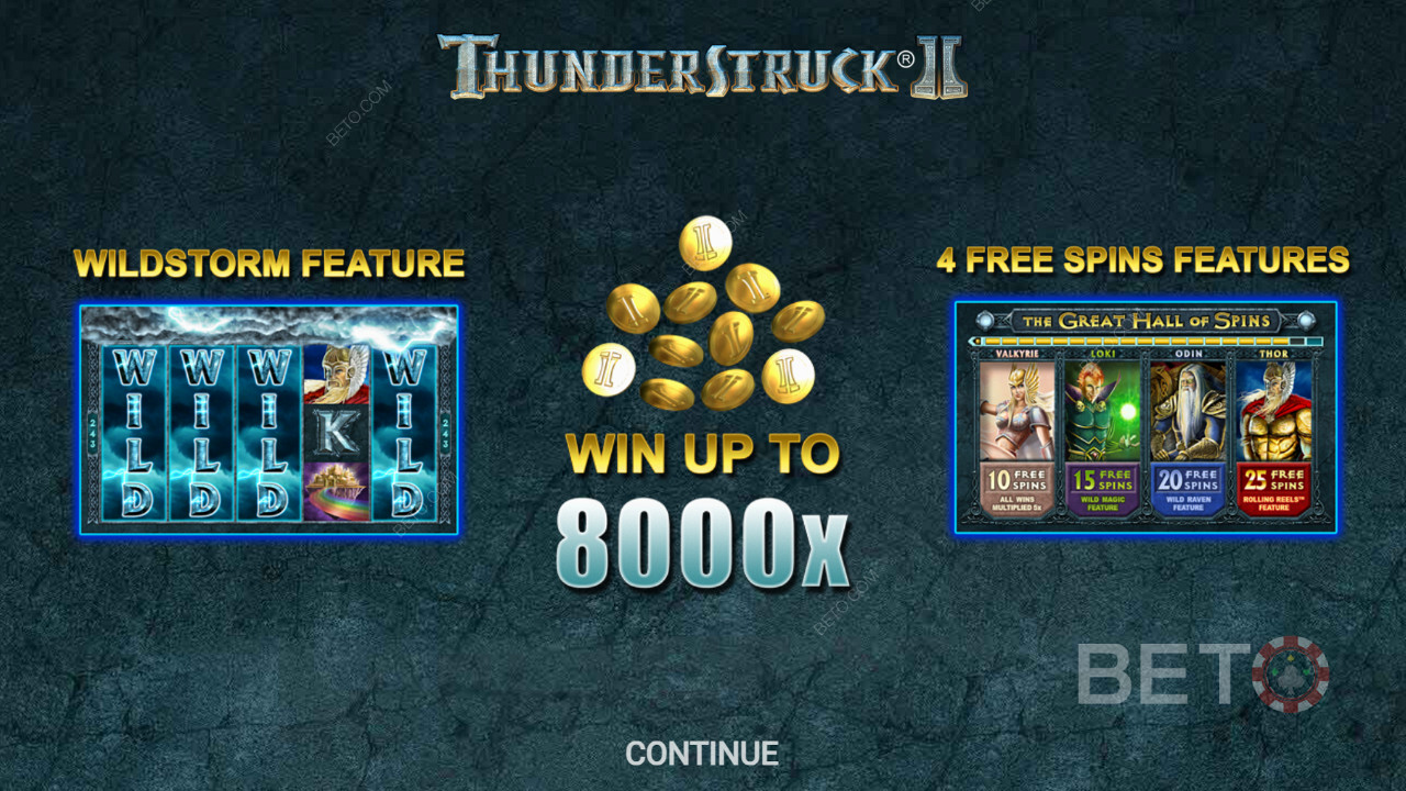 Въвеждащият екран на Thunderstruck II