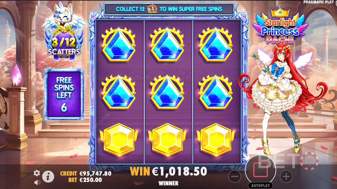 Бонус функции, обяснени в Starlight Princess Pachi от Pragmatic Play