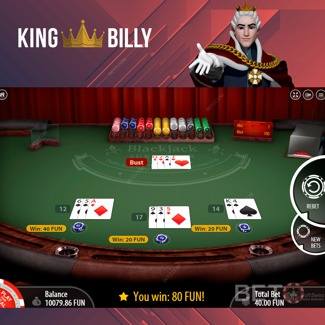 Насладете се на популярни игри на маса в King Billy Casino