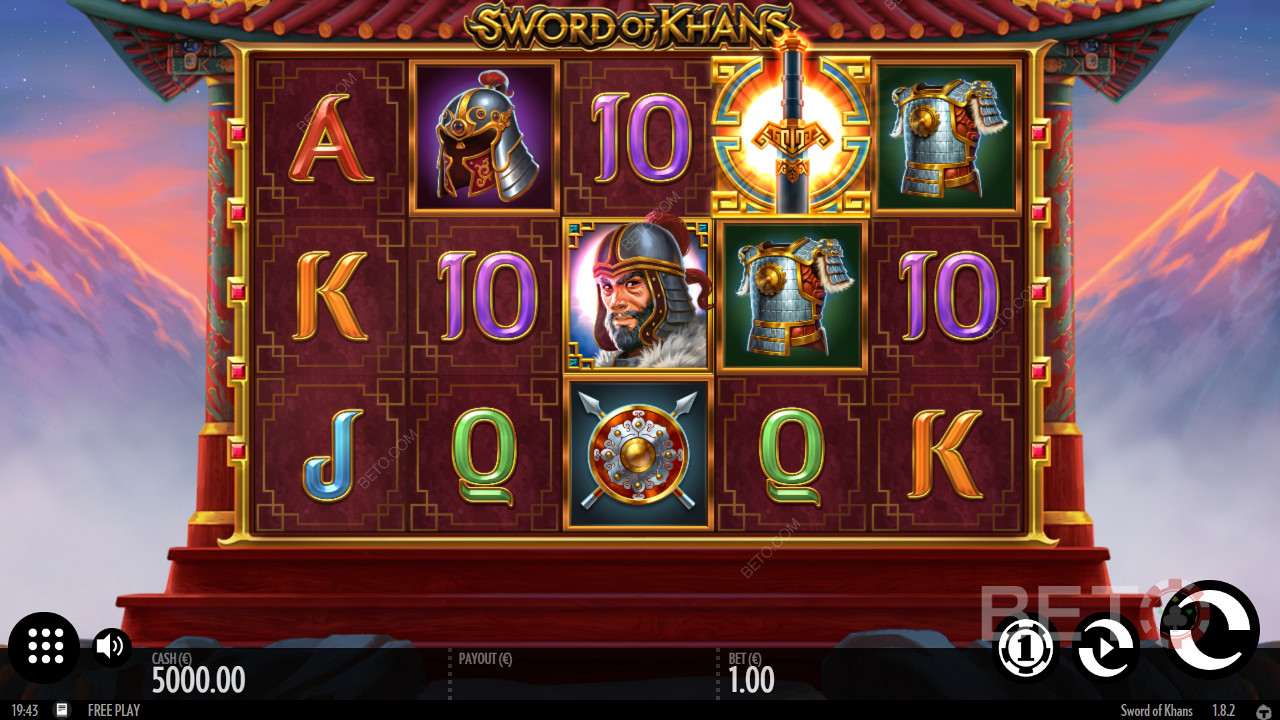 Класическа решетка 5х3 в Sword Of Khans - Битка редом с Чингис хан