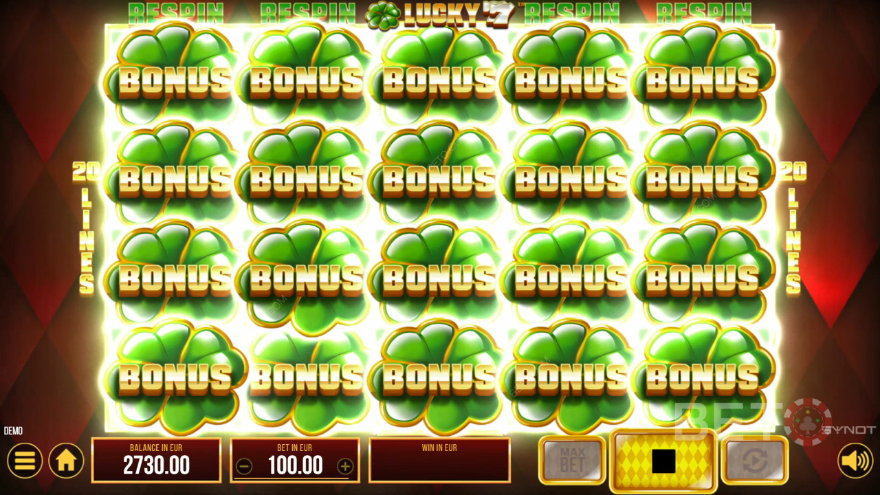 Обяснение на бонус функциите в Lucky 77 от SYNOT Games