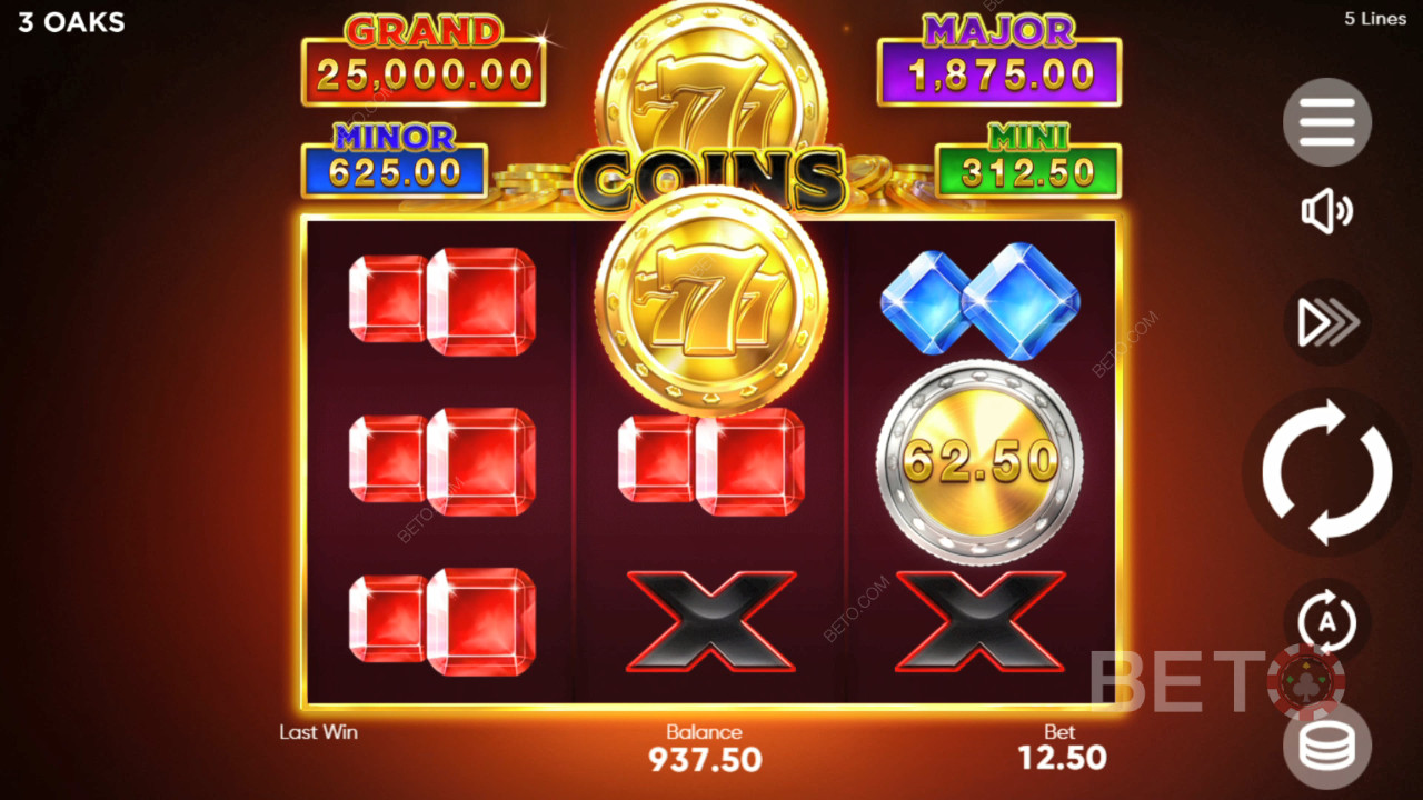 Спечелете 6 000 пъти залога си във видео слота 777 Coins!