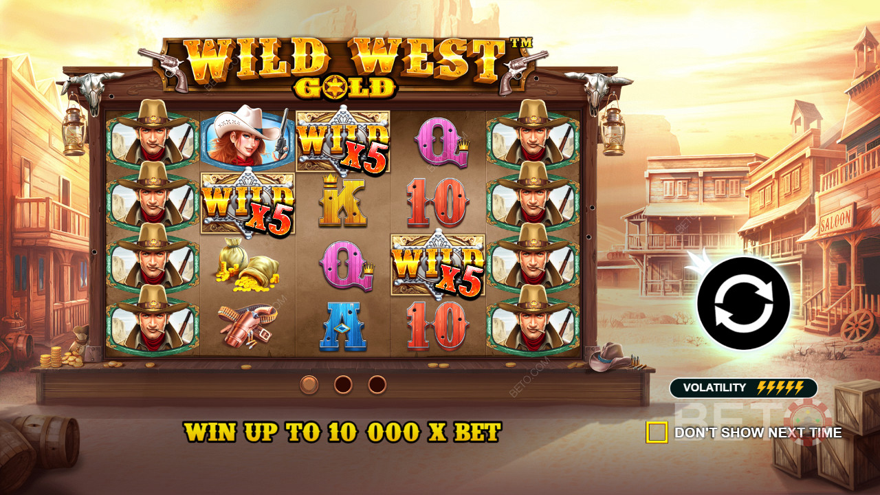 Възнаграждаващите Wild символи помагат за получаване на печалба в Wild West Gold
