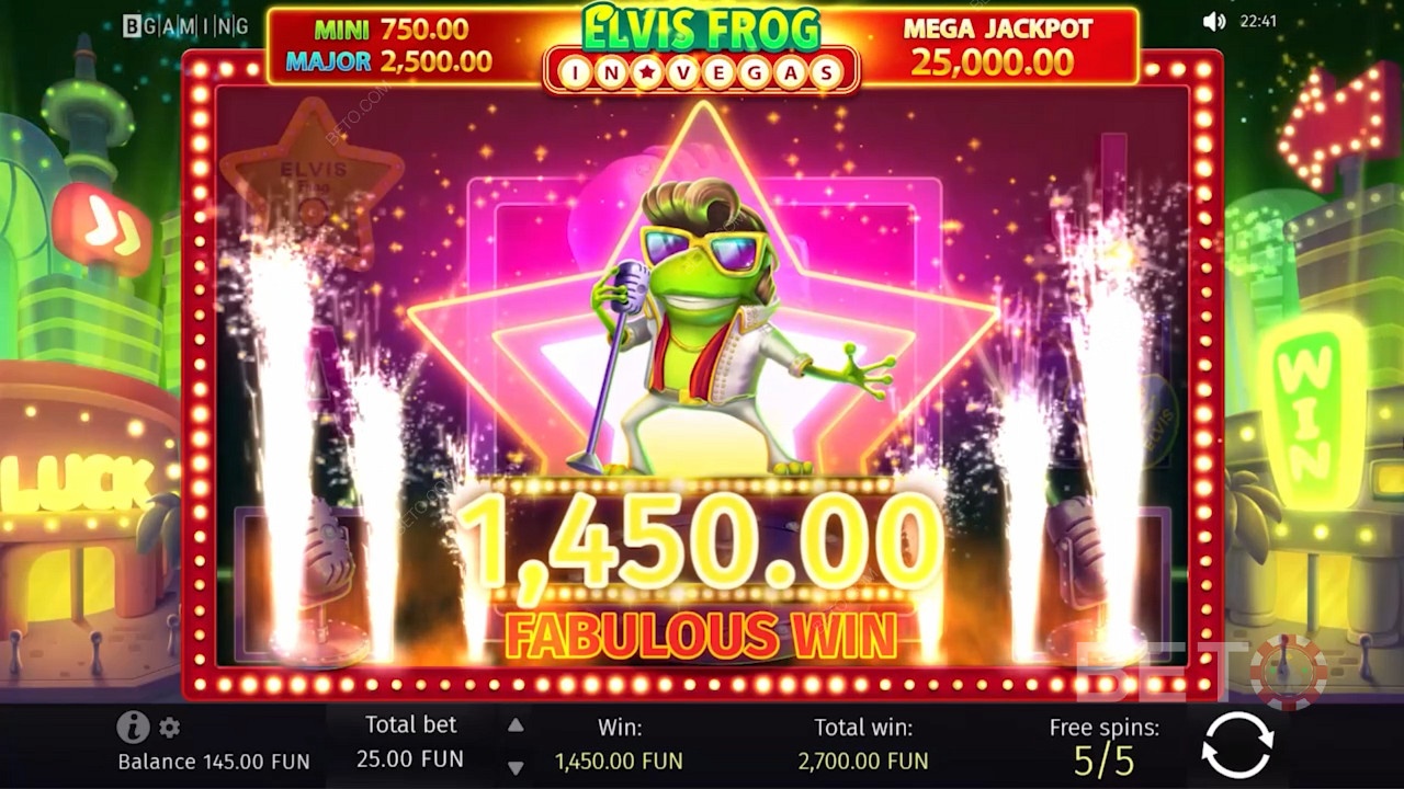 Станете следващата голяма суперзвезда на Лас Вегас в новия слот Elvis Frog Casino