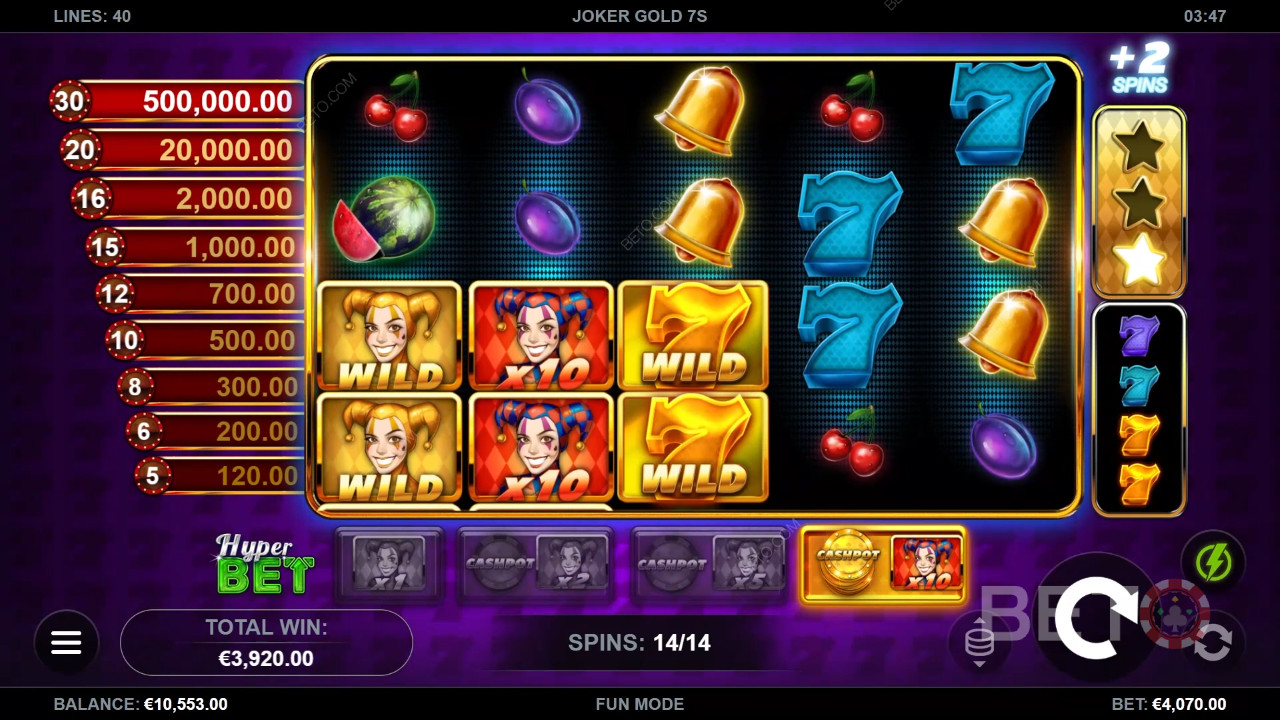 Спечелете 50 000x залога си в слот машината Joker Gold 7s!