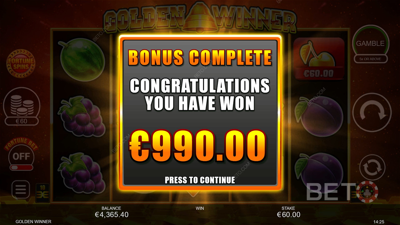 Спечелете 2 500x залога си в слот машината Golden Winner!
