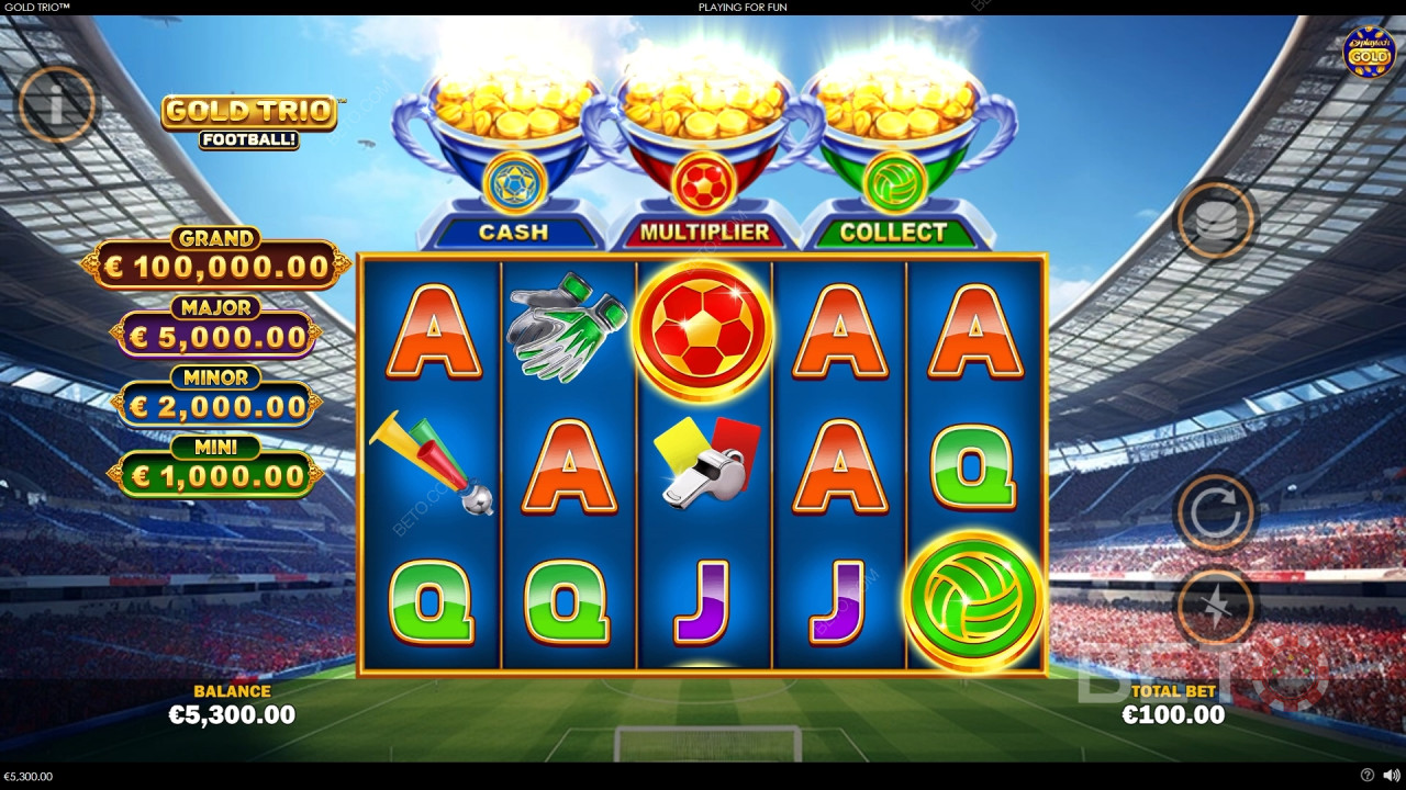 Златно трио: Футбол! Преглед от BETO Slots
