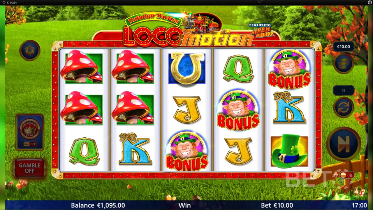 Бонус функции, обяснени в Rainbow Riches Locomotion by Light and Wonder