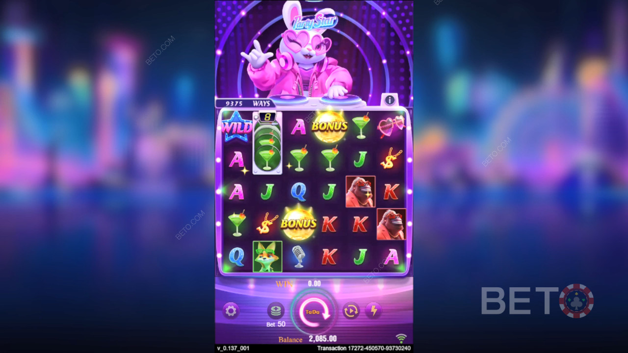 Спечелете 50000 Вашия залог в слот машината Party Star!