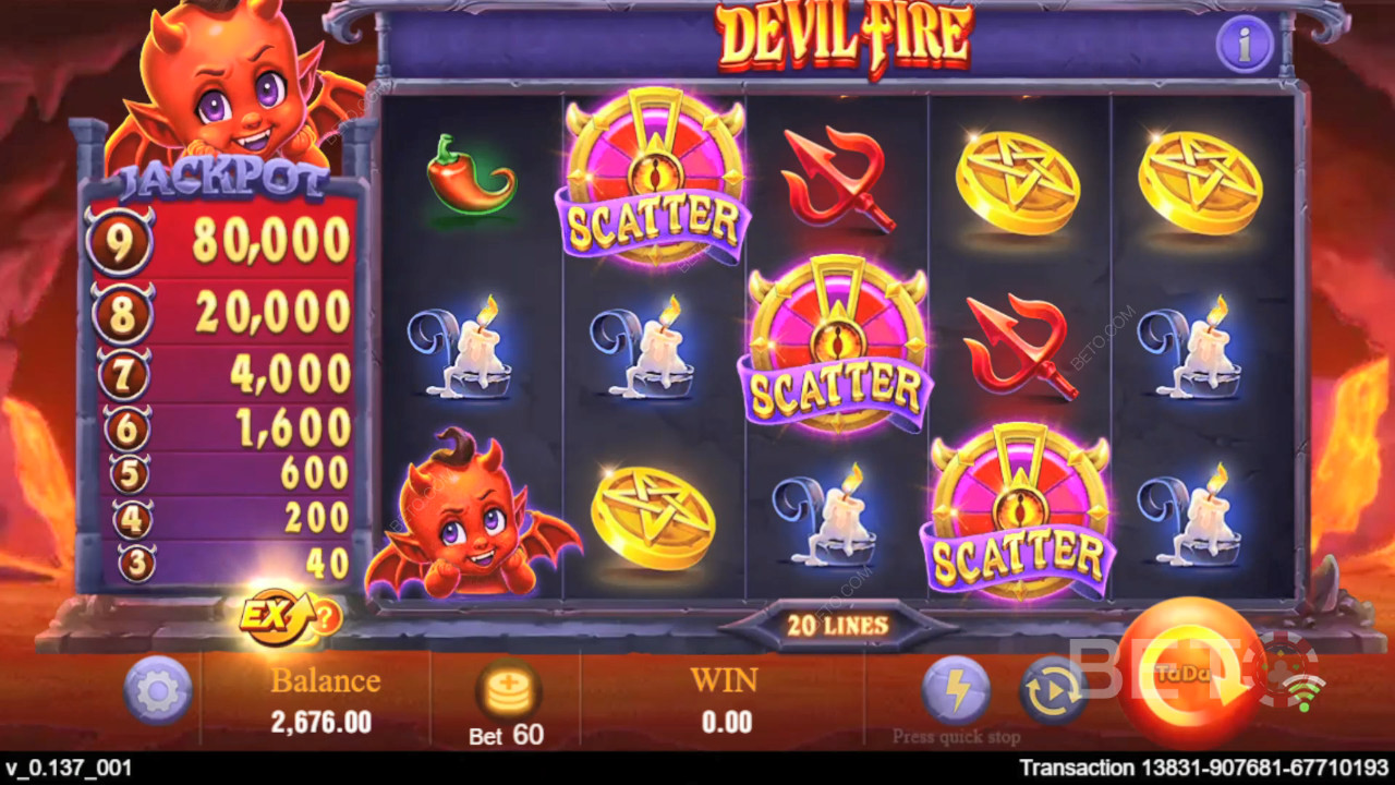 Бонус функции, обяснени в Devil Fire от TaDa Gaming