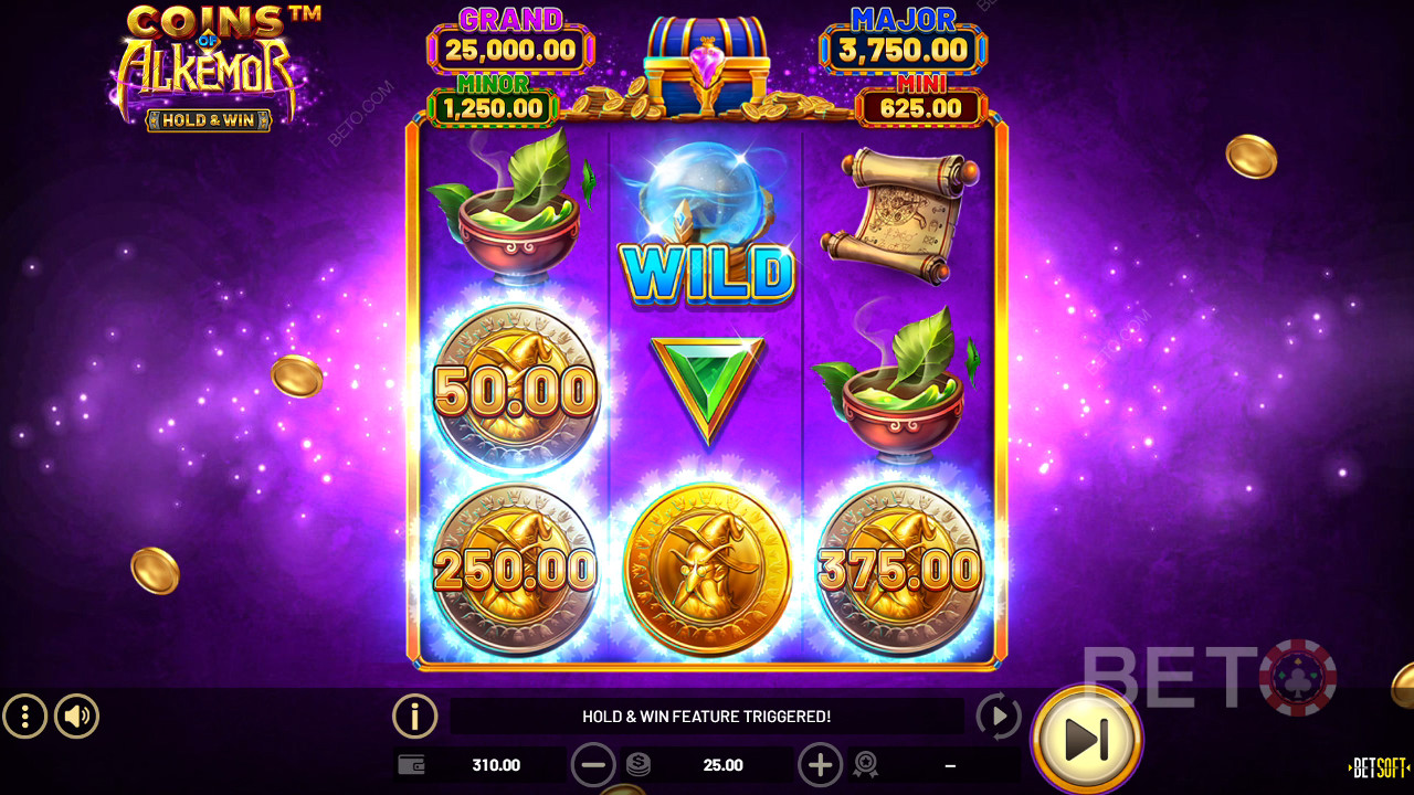 Монети на Alkemor - Hold & Win Преглед от BETO Slots